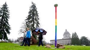 Featured image for “Gay-pride Festivus pole arrives at Florida Capitol”