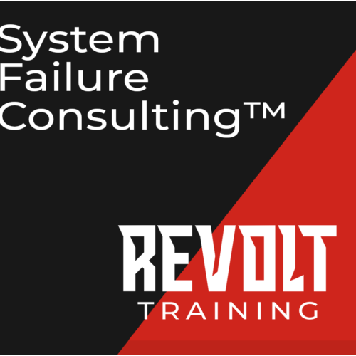 System Failure Consulting and Revolt Training logo with black and red design.