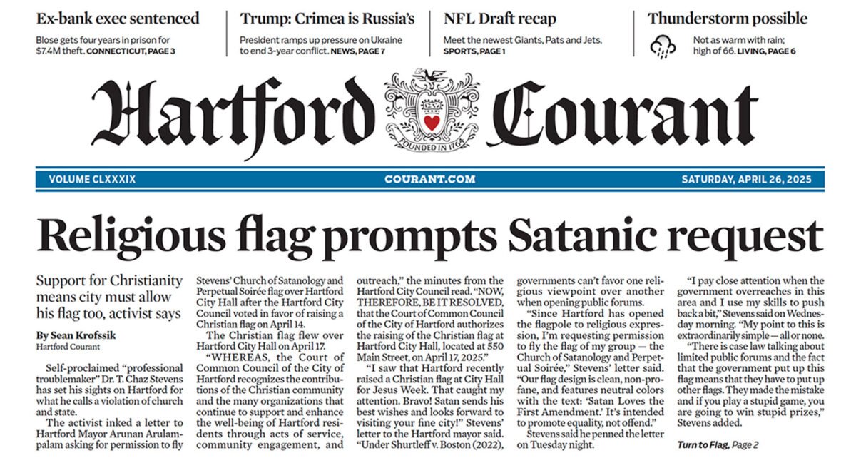 Front Page Hartford Courant