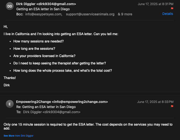Empowering2Change ESA session email